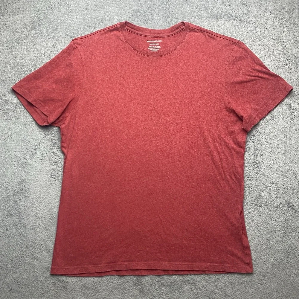 Banana Republic T-Shirt Men's Large Red Tee Slim Fit 60/40 Blend